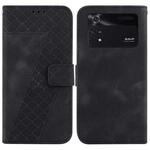 For Xiaomi Poco M4 Pro 7-shaped Embossed Leather Phone Case(Black)