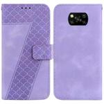 For Xiaomi Poco X3 NFC/Poco X3/Poco X3 Pro 7-shaped Embossed Leather Phone Case(Purple)