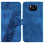 For Xiaomi Poco X3 NFC/Poco X3/Poco X3 Pro 7-shaped Embossed Leather Phone Case(Blue)
