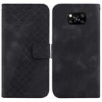For Xiaomi Poco X3 NFC/Poco X3/Poco X3 Pro 7-shaped Embossed Leather Phone Case(Black)