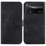 For Xiaomi Poco X4 Pro 5G 7-shaped Embossed Leather Phone Case(Black)