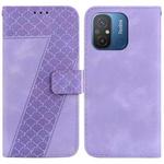 For Xiaomi Redmi 12C/11A 7-shaped Embossed Leather Phone Case(Purple)