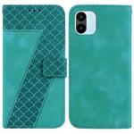 For Xiaomi Redmi A1/A2 7-shaped Embossed Leather Phone Case(Green)