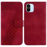 For Xiaomi Redmi A1/A2 7-shaped Embossed Leather Phone Case(Red)