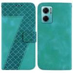 For Xiaomi Redmi Note 11E/Redmi 10 5G 7-shaped Embossed Leather Phone Case(Green)