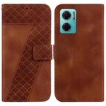 For Xiaomi Redmi Note 11E/Redmi 10 5G 7-shaped Embossed Leather Phone Case(Brown)