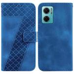 For Xiaomi Redmi Note 11E/Redmi 10 5G 7-shaped Embossed Leather Phone Case(Blue)