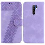 For Xiaomi Redmi 9/9 Prime/Poco M2 7-shaped Embossed Leather Phone Case(Purple)