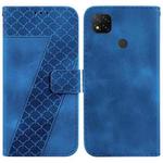 For Xiaomi Redmi 9C 7-shaped Embossed Leather Phone Case(Blue)