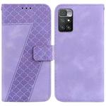 For Xiaomi Redmi 10/10 Prime 7-shaped Embossed Leather Phone Case(Purple)