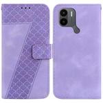 For Xiaomi Redmi A1+ 4G Global/Poco C50/Poco C51 7-shaped Embossed Leather Phone Case(Purple)
