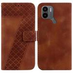 For Xiaomi Redmi A1+ 4G Global/Poco C50/Poco C51 7-shaped Embossed Leather Phone Case(Brown)