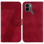For Xiaomi Redmi A1+ 4G Global/Poco C50/Poco C51 7-shaped Embossed Leather Phone Case(Red)