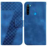 For Xiaomi Redmi Note 8 7-shaped Embossed Leather Phone Case(Blue)
