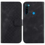 For Xiaomi Redmi Note 8 7-shaped Embossed Leather Phone Case(Black)