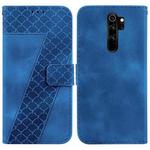 For Xiaomi Redmi Note 8 Pro 7-shaped Embossed Leather Phone Case(Blue)