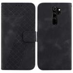 For Xiaomi Redmi Note 8 Pro 7-shaped Embossed Leather Phone Case(Black)