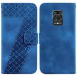 For Xiaomi Redmi Note 9 Pro/Note 9S/Note 9 Pro Max 7-shaped Embossed Leather Phone Case(Blue)