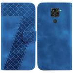 For Xiaomi Redmi Note 9/10X 4G 7-shaped Embossed Leather Phone Case(Blue)