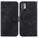 For Xiaomi Redmi Note 10 5G/Poco M3 Pro 7-shaped Embossed Leather Phone Case(Black)