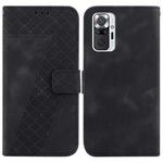 For Xiaomi Redmi Note 10 Lite/Note 10 Pro 7-shaped Embossed Leather Phone Case(Black)