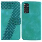 For Xiaomi Redmi Note 11 Global/Note 11S 7-shaped Embossed Leather Phone Case(Green)