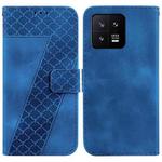For Xiaomi 13 5G 7-shaped Embossed Leather Phone Case(Blue)
