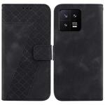 For Xiaomi 13 5G 7-shaped Embossed Leather Phone Case(Black)