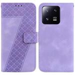 For Xiaomi 13 Pro 7-shaped Embossed Leather Phone Case(Purple)