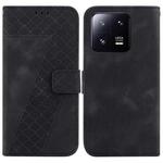 For Xiaomi 13 Pro 7-shaped Embossed Leather Phone Case(Black)