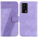 For Xiaomi Poco F5 Pro/Redmi K60/K60 Pro 7-shaped Embossed Leather Phone Case(Purple)
