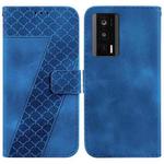 For Xiaomi Poco F5 Pro/Redmi K60/K60 Pro 7-shaped Embossed Leather Phone Case(Blue)