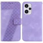 For Xiaomi Poco F5/Note 12 Turbo 7-shaped Embossed Leather Phone Case(Purple)