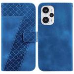 For Xiaomi Poco F5/Note 12 Turbo 7-shaped Embossed Leather Phone Case(Blue)