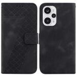 For Xiaomi Poco F5/Note 12 Turbo 7-shaped Embossed Leather Phone Case(Black)