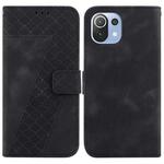 For Xiaomi Mi 11 Lite 4G/5G 7-shaped Embossed Leather Phone Case(Black)