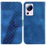 For Xiaomi 13 Lite/Civi 2 7-shaped Embossed Leather Phone Case(Blue)