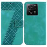 For Xiaomi 13T / 13T Pro / Redmi K60 Ultra 7-shaped Embossed Leather Phone Case(Green)