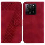 For Xiaomi 13T / 13T Pro / Redmi K60 Ultra 7-shaped Embossed Leather Phone Case(Red)