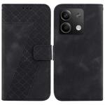 For Xiaomi Redmi Note 13 5G 7-shaped Embossed Leather Phone Case(Black)