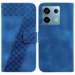 For Xiaomi Redmi Note 13 Pro 5G 7-shaped Embossed Leather Phone Case(Blue)