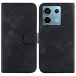 For Xiaomi Redmi Note 13 Pro 5G 7-shaped Embossed Leather Phone Case(Black)