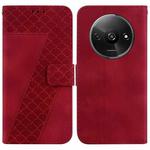 For Xiaomi Redmi A3 7-shaped Embossed Leather Phone Case(Red)