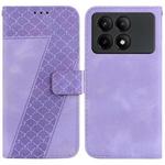 For Xiaomi Redmi K70E / Poco X6 Pro 7-shaped Embossed Leather Phone Case(Purple)