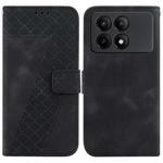 For Xiaomi Redmi K70E / Poco X6 Pro 7-shaped Embossed Leather Phone Case(Black)