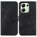 For Xiaomi Redmi Note 13 4G Global 7-shaped Embossed Leather Phone Case(Black)