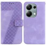 For Xiaomi Redmi Note 13 Pro 4G 7-shaped Embossed Leather Phone Case(Purple)