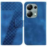 For Xiaomi Redmi Note 13 Pro 4G 7-shaped Embossed Leather Phone Case(Blue)
