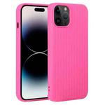 For iPhone 15 Pro Max Weave Texture Silicone Phone Case(Rose Red)