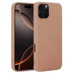 For iPhone 16 Pro Max Weave Texture Silicone Phone Case(Brown)